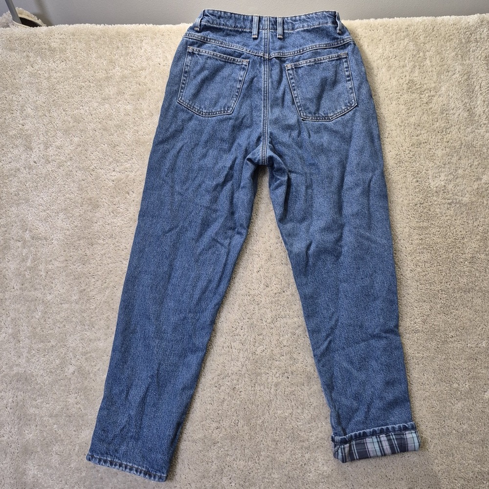 LL Bean Flannel Lined Jeans Womens 12 MT Blue Denim Relaxed Outdoor Work Camp - Picture 10 of 10